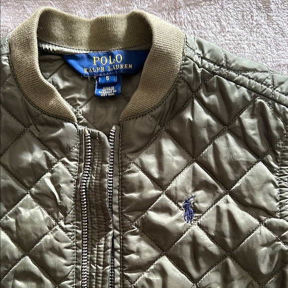 Ralph Lauren Olive Quilted Bomber Jacket - Picture 2 of 5